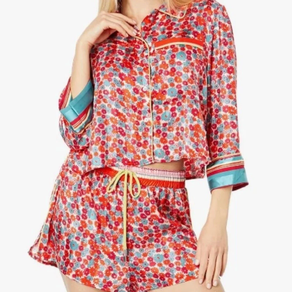 NWOT Free People Pajama Talk Womens Floral Pajama Set size medium, adorable - Picture 11 of 11